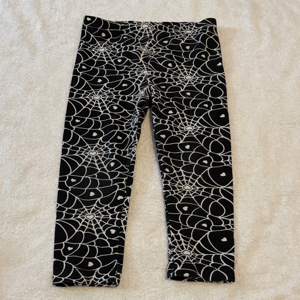 Old Navy Black and White Spiderweb Heart Pajama Bottoms